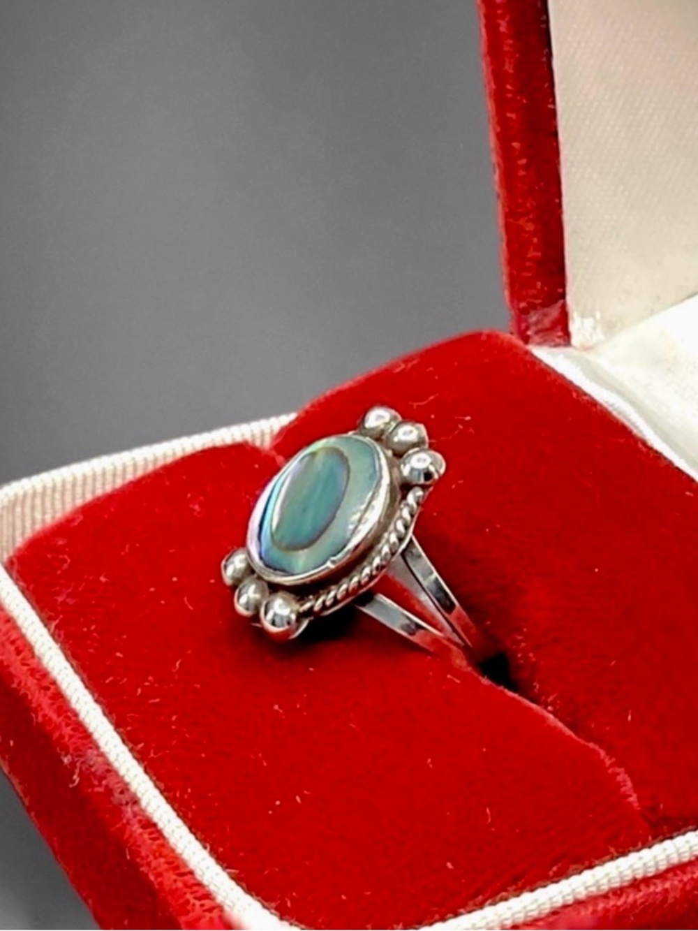 🌺Vintage Taxco Sterling & Abalone Ring - Picture 3 of 11